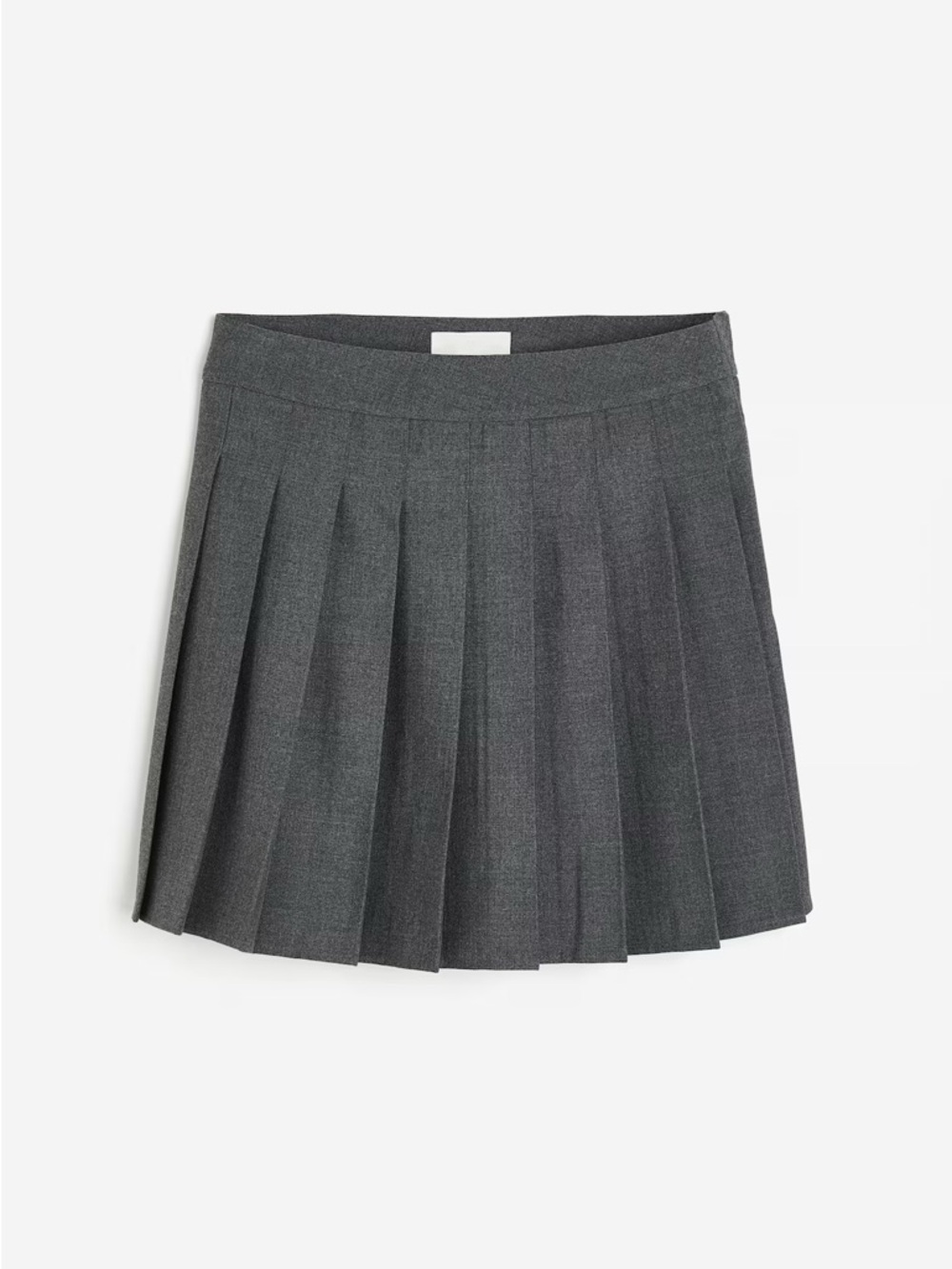 H&M Pleated Mini Skirt in Dark Grey Melange - Size 10 (Fits like 8) *Brand New